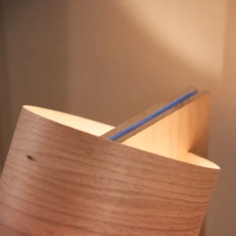 close-up of the One Piece wooden lamp