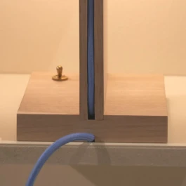 close-up of the One Piece wooden lamp